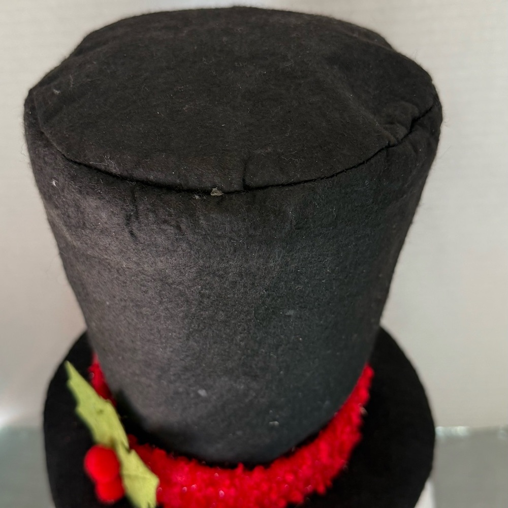 Festive Snowman with Black Hat and Red Scarf Tree Topper - Picture 4 of 8